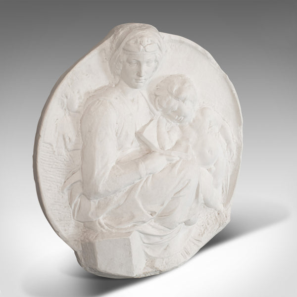 Plaster Cast Bas-Relief Portrait Pitti Tondo, Virgin and Child by Michelangelo - London Fine Antiques