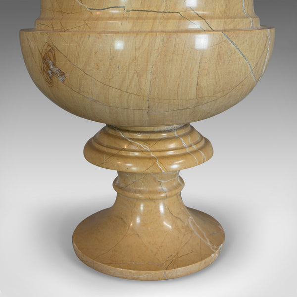 Vintage Ornamental Baluster Urn, English, Golden Pearl Marble, Decorative, Vase - London Fine Antiques