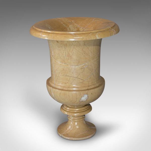 Vintage Ornamental Baluster Urn, English, Golden Pearl Marble, Decorative, Vase - London Fine Antiques