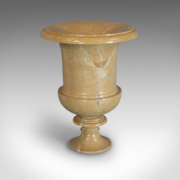Vintage Ornamental Baluster Urn, English, Golden Pearl Marble, Decorative, Vase - London Fine Antiques