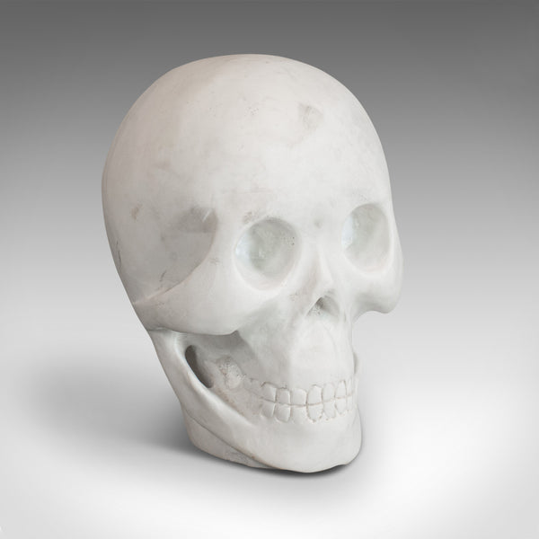 Vintage Ornamental Skull, English, White Marble, Decorative, Desk, Mantel - London Fine Antiques