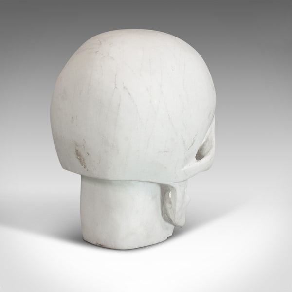 Vintage Ornamental Skull, English, White Marble, Decorative, Desk, Mantel - London Fine Antiques