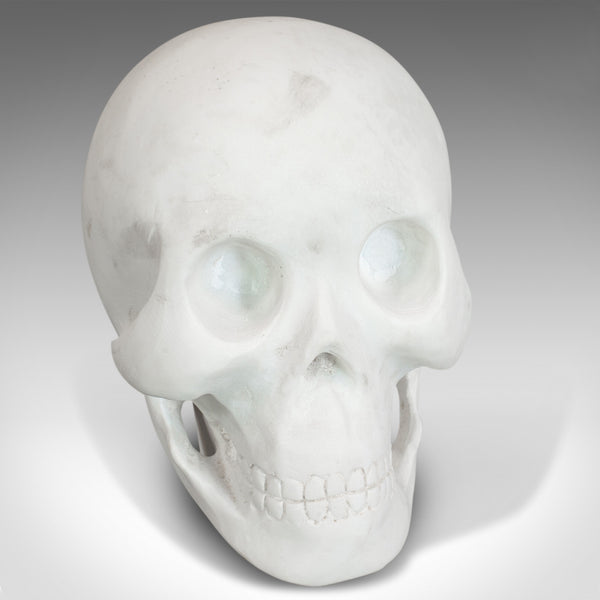 Vintage Ornamental Skull, English, White Marble, Decorative, Desk, Mantel - London Fine Antiques