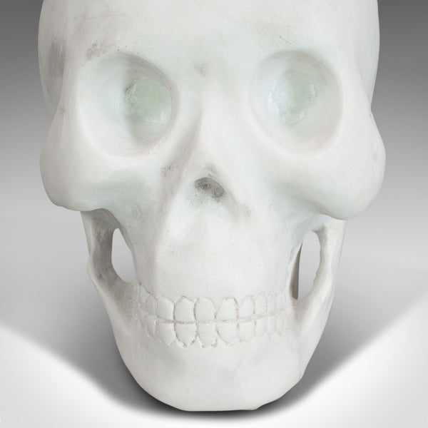 Vintage Ornamental Skull, English, White Marble, Decorative, Desk, Mantel - London Fine Antiques