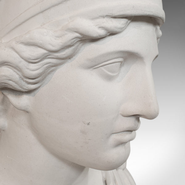 Vintage Ornamental Bust, English, Plaster, Portrait, Roman Woman, 20th Century - London Fine Antiques