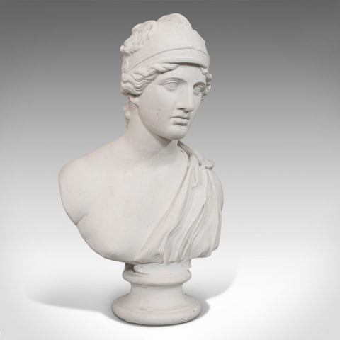 Vintage Ornamental Bust, English, Plaster, Portrait, Roman Woman, 20th Century - London Fine Antiques