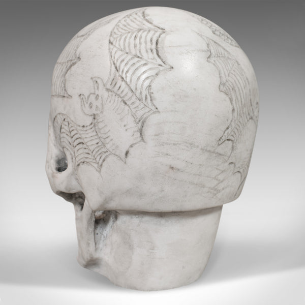 Vintage Decorative Skull Ornament, English, Marble, Showpiece, Dominic Hurley - London Fine Antiques