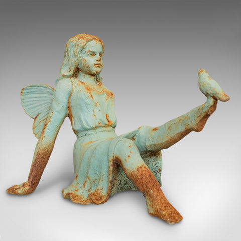 Vintage Fairy Garden Ornament, English, Cast Iron, Decorative, Statuette, Bird - London Fine Antiques