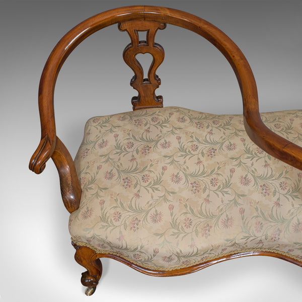 Antique Conversation Sofa, English, Fruitwood, Loveseat, Tete-a-Tete, Courting - London Fine Antiques