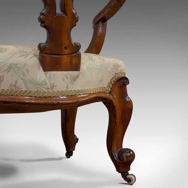 Antique Conversation Sofa, English, Fruitwood, Loveseat, Tete-a-Tete, Courting - London Fine Antiques
