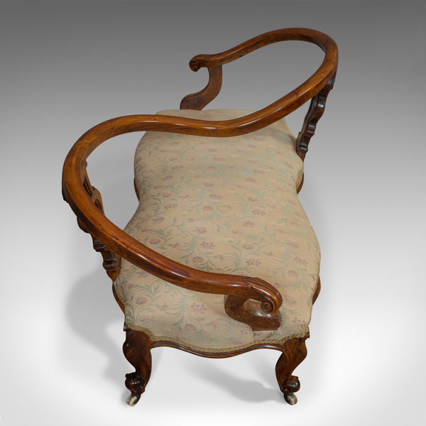 Antique Conversation Sofa, English, Fruitwood, Loveseat, Tete-a-Tete, Courting - London Fine Antiques