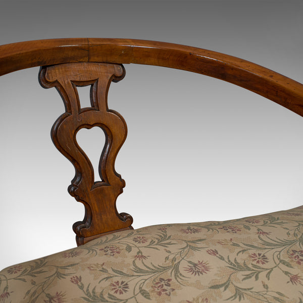 Antique Conversation Sofa, English, Fruitwood, Loveseat, Tete-a-Tete, Courting - London Fine Antiques