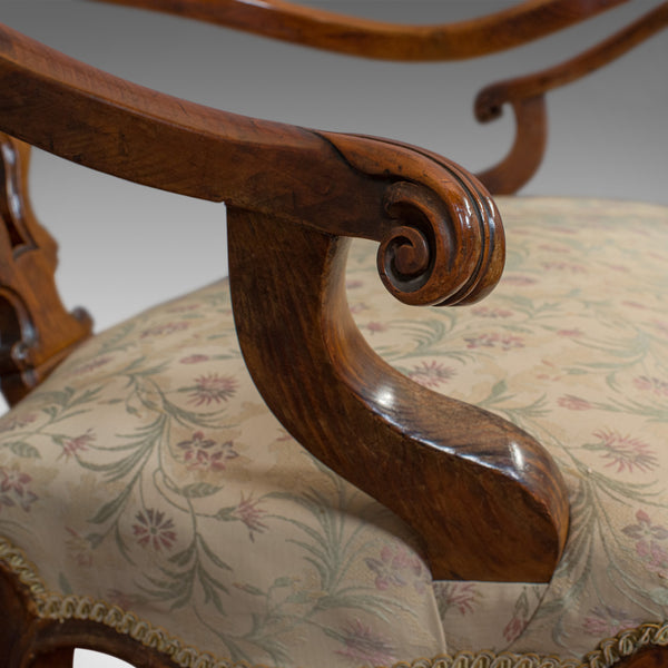 Antique Conversation Sofa, English, Fruitwood, Loveseat, Tete-a-Tete, Courting - London Fine Antiques