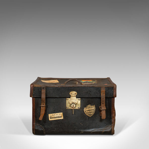 Antique Travel Trunk, English, Personal Carriage Chest, Hatbox, Circa 1910 - London Fine Antiques