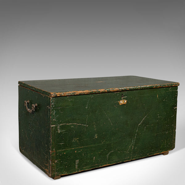 Antique Mail Trunk, English, Pine, Steamer, Carriage Chest, Edwardian, C.1905 - London Fine Antiques