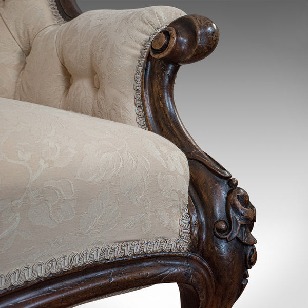 Antique Double Spoonback Sofa, English, Walnut, Camel Back, Victorian, 1850 - London Fine Antiques