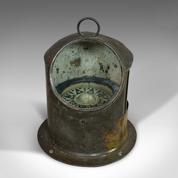 Vintage Binnacle Compass, English, Brass, Maritime, Navigation, Instrument - London Fine Antiques