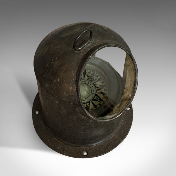 Vintage Binnacle Compass, English, Brass, Maritime, Navigation, Instrument - London Fine Antiques