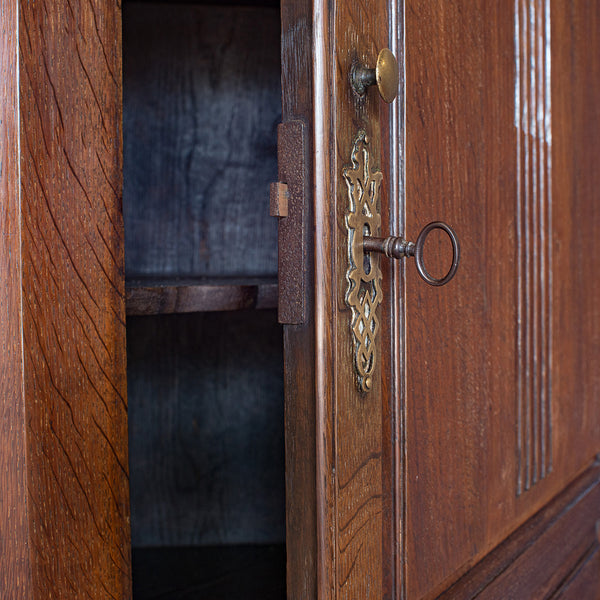 Antique Georgian Corner Cabinet, English, Oak, Wall Hanging Cupboard, Circa 1780 - London Fine Antiques