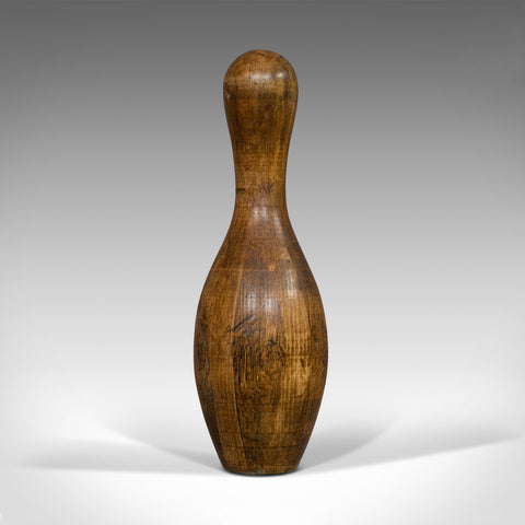 Vintage Bowling Pin, American, Beech, Decorative, Tenpin, Skittle, Circa 1940 - London Fine Antiques