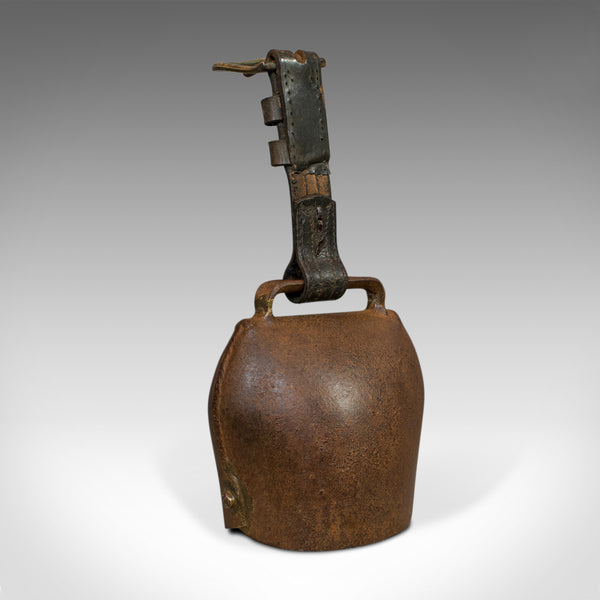 Vintage Bell, Swiss, Tin, Leather, Grade 7, Trychel, Cowbell, Cloche, Firmann - London Fine Antiques
