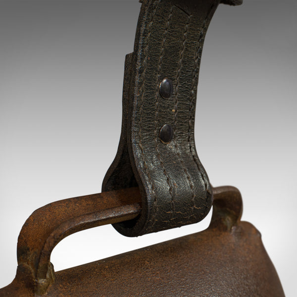 Vintage Bell, Swiss, Tin, Leather, Grade 7, Trychel, Cowbell, Cloche, Firmann - London Fine Antiques