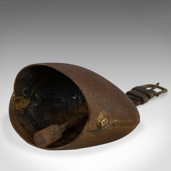 Vintage Bell, Swiss, Tin, Leather, Grade 7, Trychel, Cowbell, Cloche, Firmann - London Fine Antiques