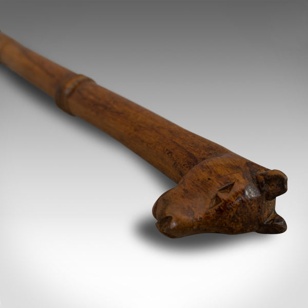 Antique Back Scratcher, English, Beech, Treen, Dog Motif, Regency, Circa 1820 - London Fine Antiques