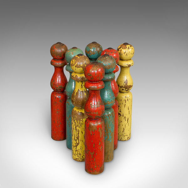 Antique Skittles Set, English, Pine, Indoor, Garden, Bowling, Oak, Victorian - London Fine Antiques