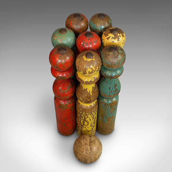 Antique Skittles Set, English, Pine, Indoor, Garden, Bowling, Oak, Victorian - London Fine Antiques