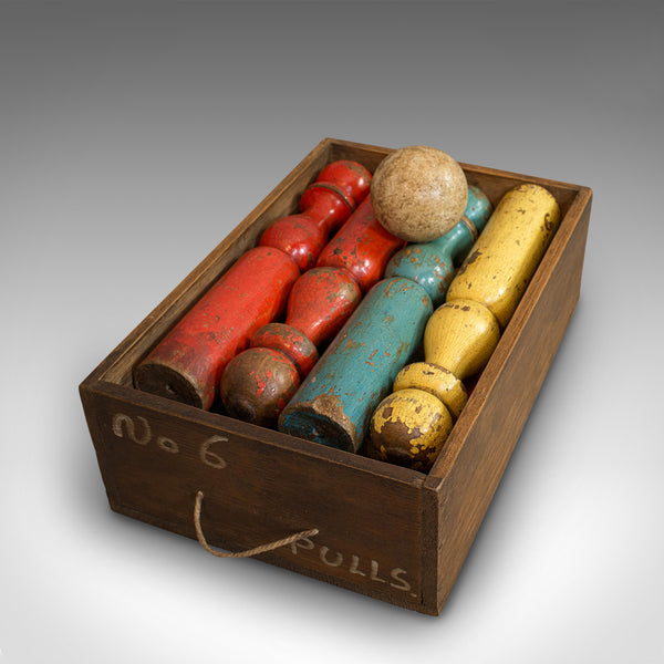 Antique Skittles Set, English, Pine, Indoor, Garden, Bowling, Oak, Victorian - London Fine Antiques
