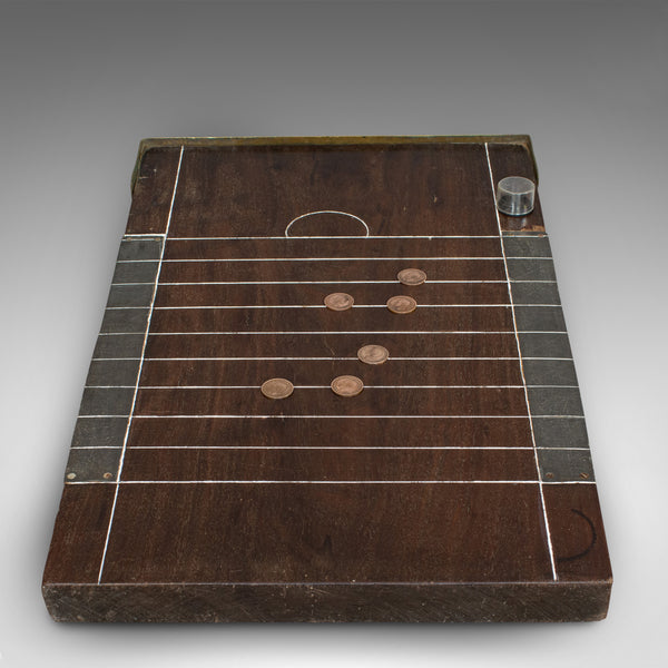 Antique Shove Ha'penny Board, English, Mahogany, Travel, Gaming, Coins, 1900 - London Fine Antiques