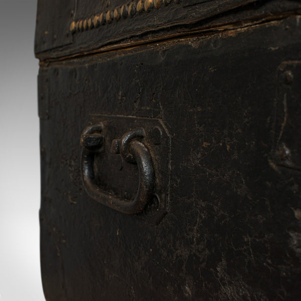 Antique Merchant's Trunk, English, Metal Bound, Ebonised, Tool Chest, Victorian - London Fine Antiques