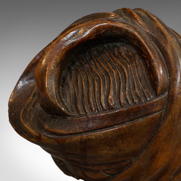 Vintage Hand Carved Bust, Oriental, Chinese Elm, Art Deco, Portrait, Circa 1940 - London Fine Antiques