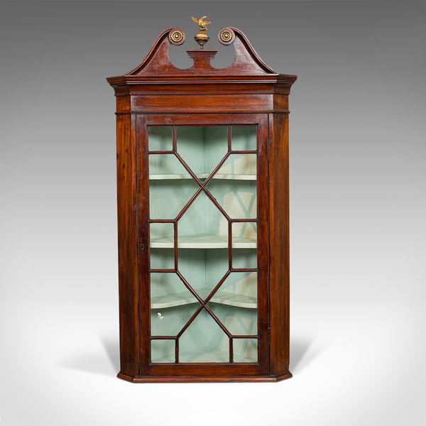 Antique Corner Cabinet, English, Mahogany, Wall, Georgian, Astragal Glaze, 1790 - London Fine Antiques