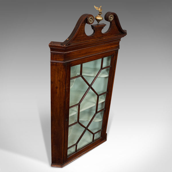 Antique Corner Cabinet, English, Mahogany, Wall, Georgian, Astragal Glaze, 1790 - London Fine Antiques