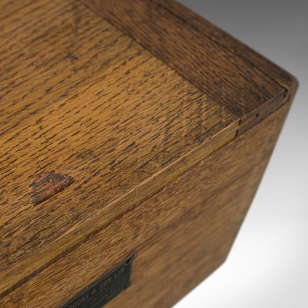 Vintage Box Compass, English, Oak, Brass, Gimbal, Maritime, Navigation, Aid - London Fine Antiques
