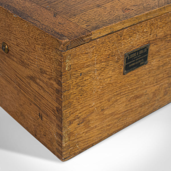 Vintage Box Compass, English, Oak, Brass, Gimbal, Maritime, Navigation, Aid - London Fine Antiques