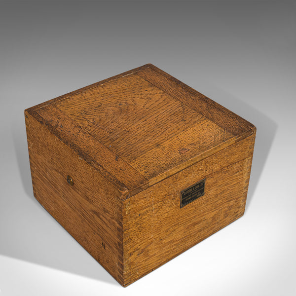 Vintage Box Compass, English, Oak, Brass, Gimbal, Maritime, Navigation, Aid - London Fine Antiques