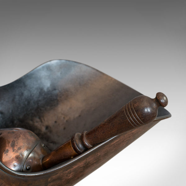 Antique Helmet Coal Scuttle, English, Copper, Fireside, Log Bucket, Victorian - London Fine Antiques
