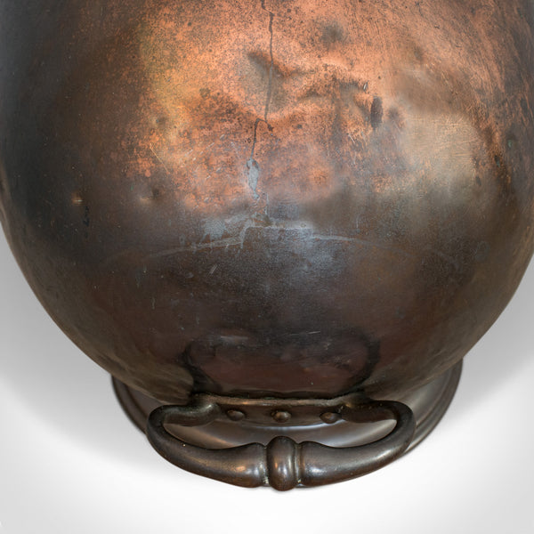 Antique Helmet Coal Scuttle, English, Copper, Fireside, Log Bucket, Victorian - London Fine Antiques