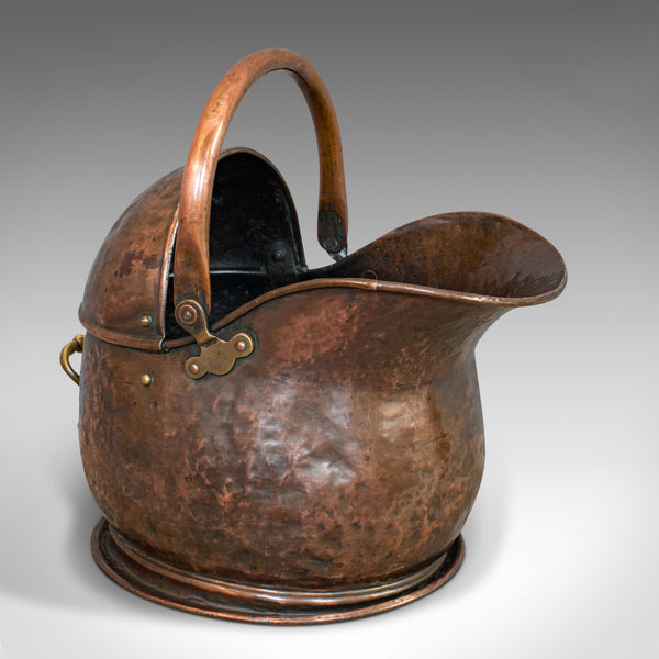 Antique Coal Bucket, English, Copper, Fireside, Scuttle, Victorian, Circa 1870 - London Fine Antiques