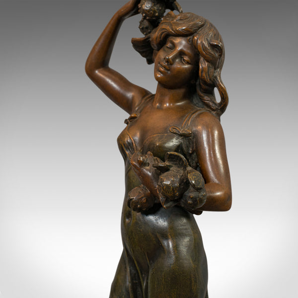 Antique Female Figure, French, Bronze Spelter, Statue, Art Nouveau, Circa 1920 - London Fine Antiques