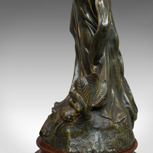Antique Female Figure, French, Bronze Spelter, Statue, Art Nouveau, Circa 1920 - London Fine Antiques