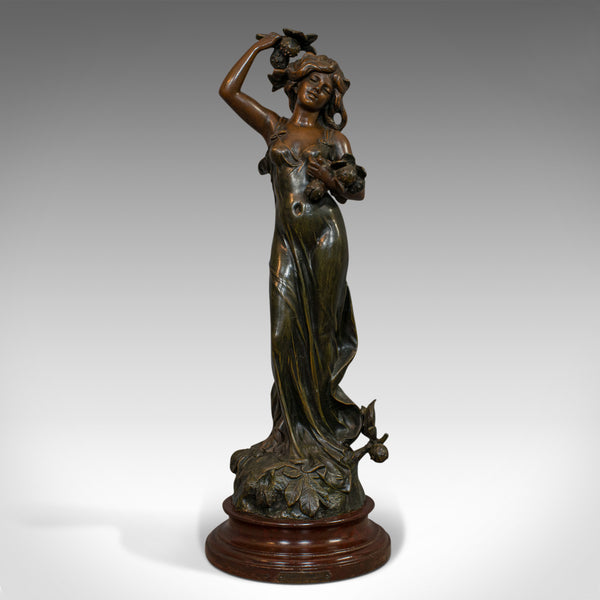 Antique Female Figure, French, Bronze Spelter, Statue, Art Nouveau, Circa 1920 - London Fine Antiques