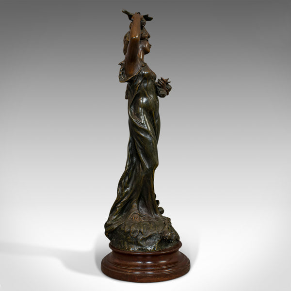 Antique Female Figure, French, Bronze Spelter, Statue, Art Nouveau, Circa 1920 - London Fine Antiques
