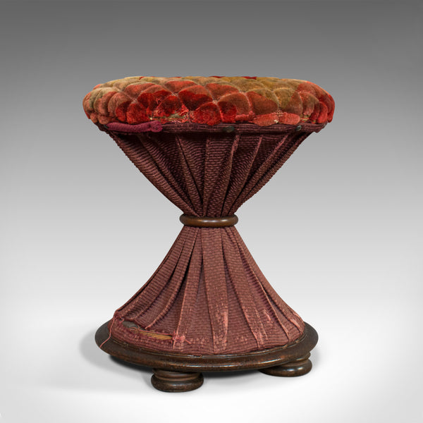 Antique Upholstered Stool, English, Walnut, Footstool, Tabouret, Regency, 1820 - London Fine Antiques