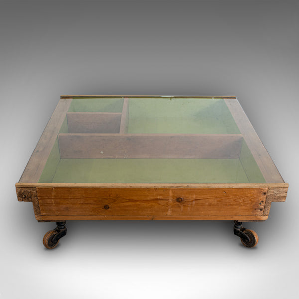 Designer Coffee Table, English, Pine, Glass, BBC, Money For Nothing, Sarah Moore