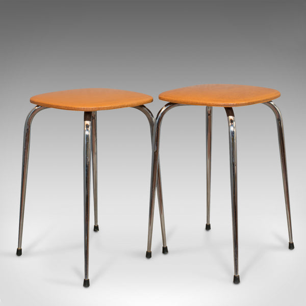 Pair Of Vintage Lounge Stools, French, Leatherette, 1960s Stool, 20th Century - London Fine Antiques