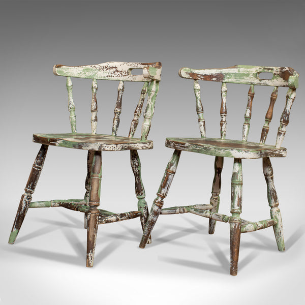 Pair Of Antique Windsor Chairs, French, Beech, Bow Back Chair, Late 19th Century - London Fine Antiques